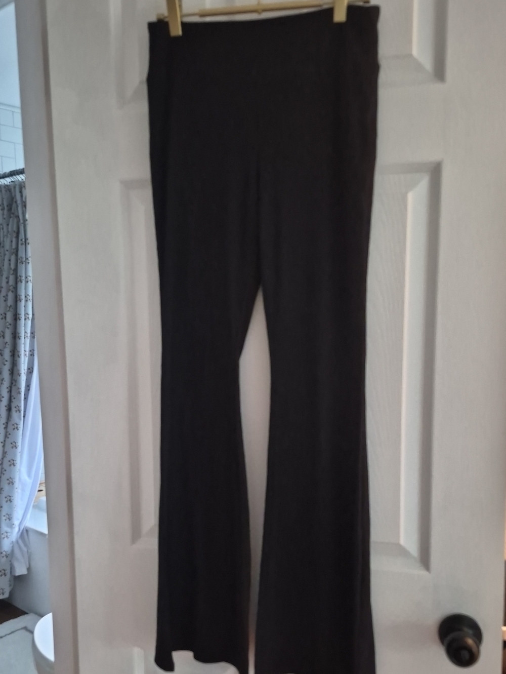 No Boundaries Ribbed Black Flare Panrs